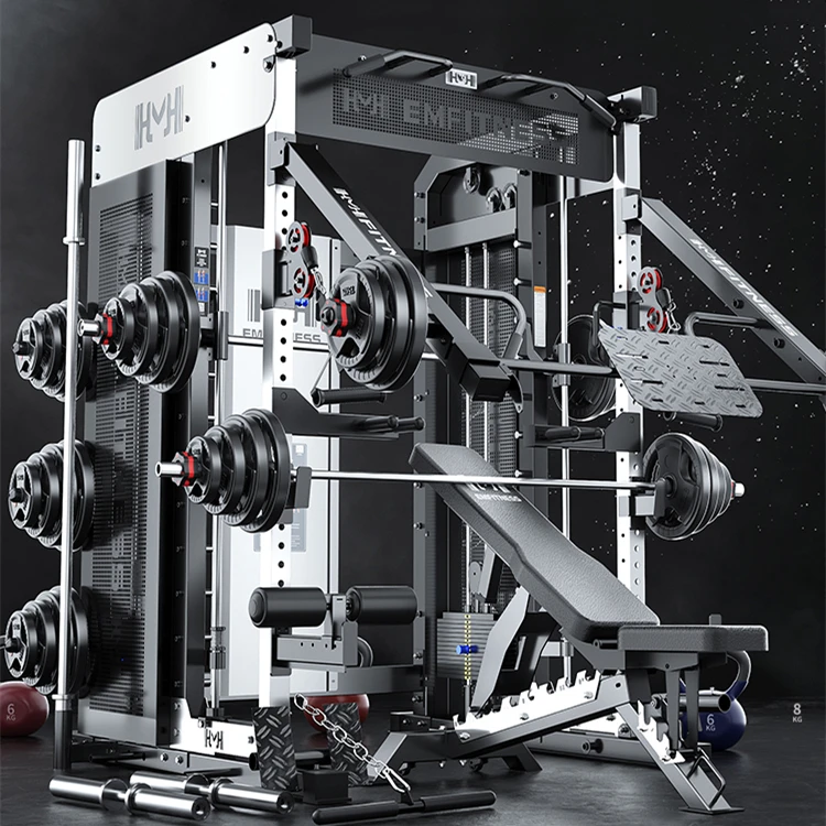 2022 Commercial Squat Rack Multi Functional Strength Training Equipment Gym Smith Machine for Household