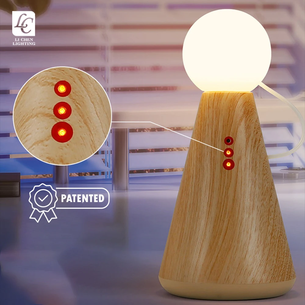 P3097TA Hot Sale Gift LED Night Light for Child Baby Room Bedroom Rechargeable Table Lamp with Touch Sensor and Color Changing Function