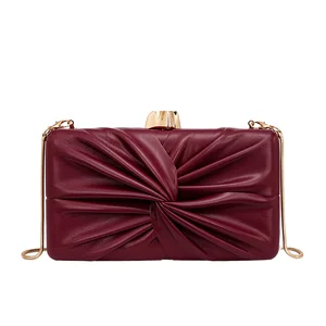 custom logo Luxury Women's Vintage Evening Clutch Bag Designer PU Leather Open Closure Lady Fashion