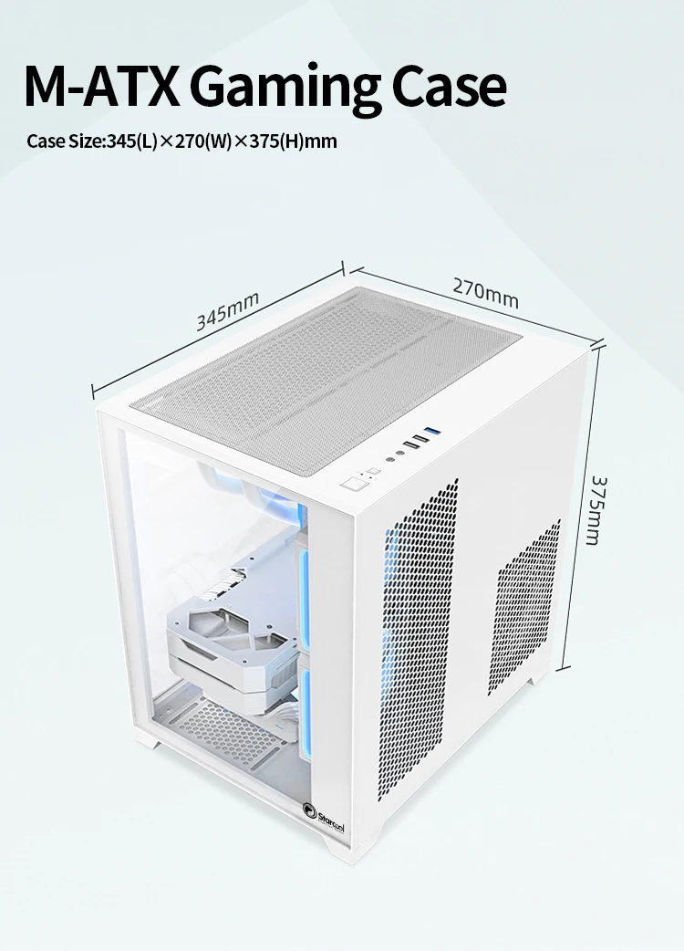 Oem/odm Horizontal Pc Case Matx Gaming Computer Case With Tempered