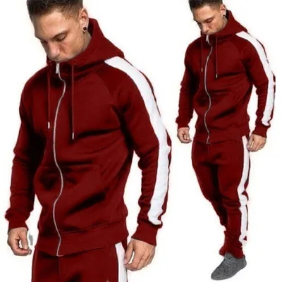 High quality jogging sportswear zip up sweatsuit custom logo printing plain men tracksuit