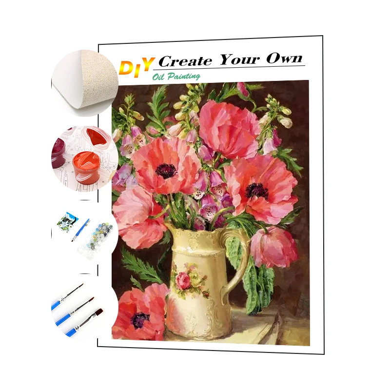 Diy Flower Paint By Numbers Picture Home Decor 3d Print Painting By
