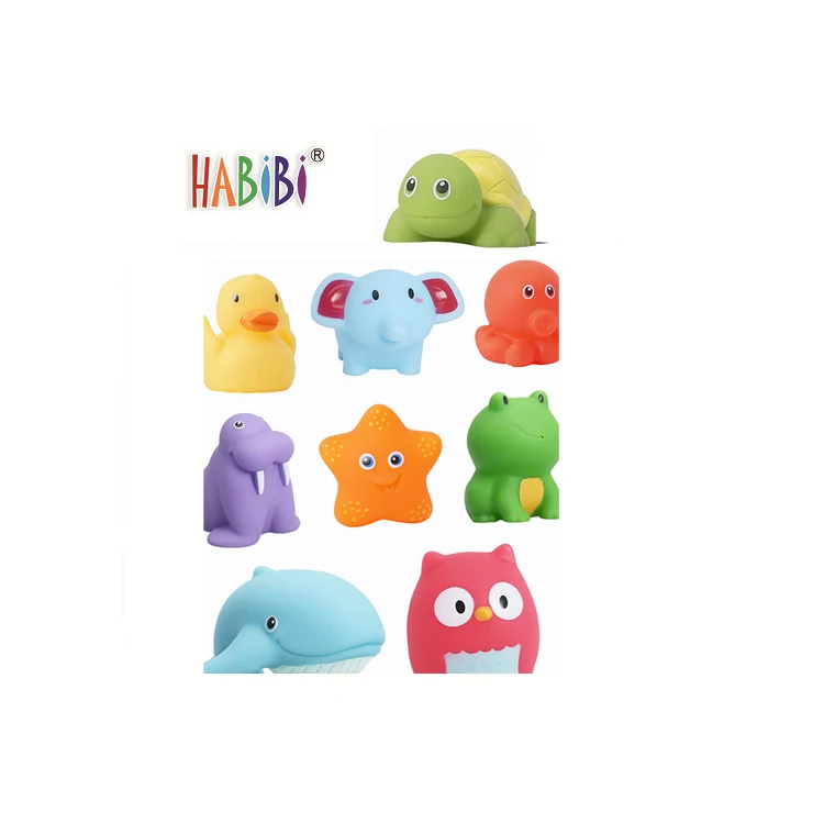 Детские резиновые игрушки-брызгалки для купания, образовательные милые игрушки-животные для ванной