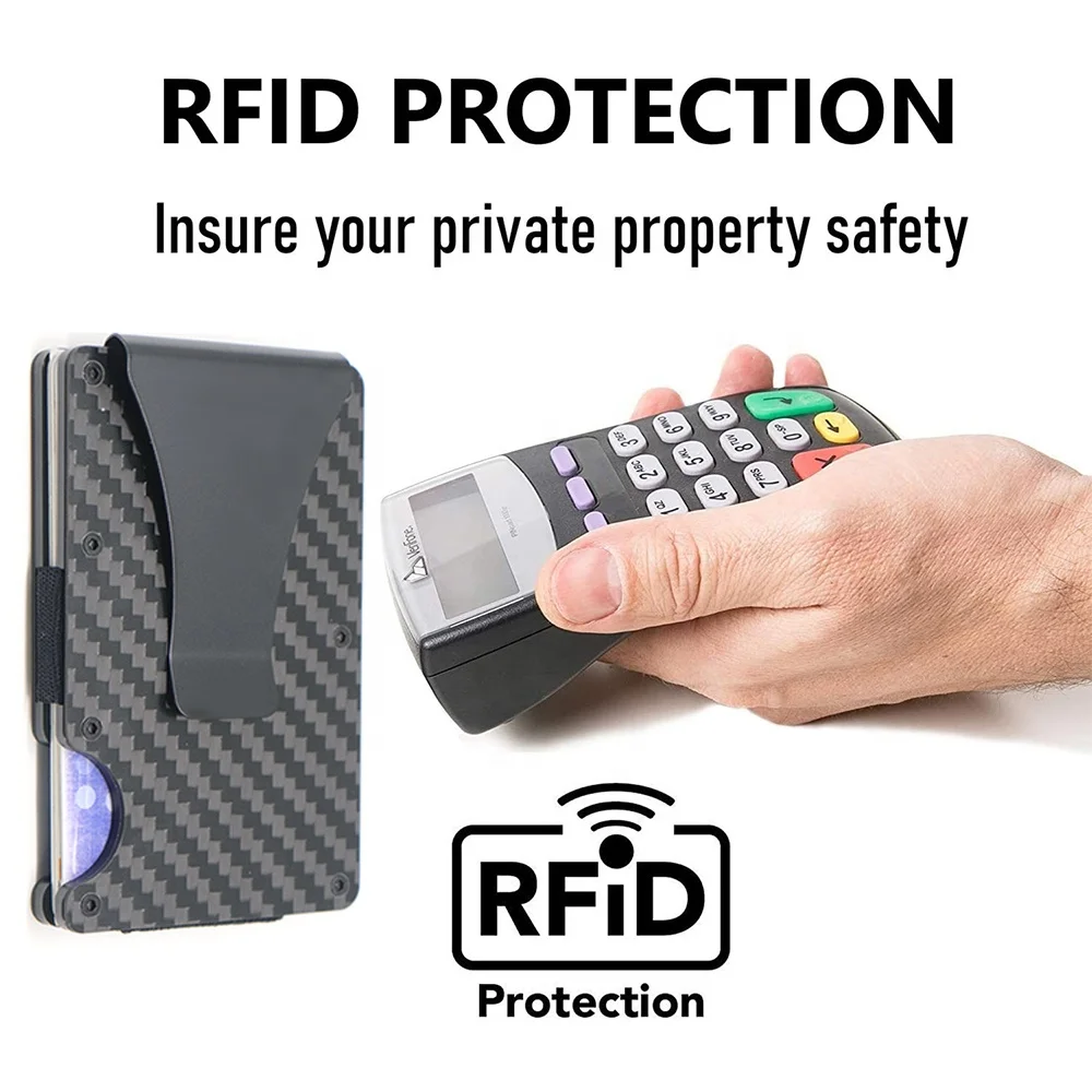 2pcs RFID Blocking Protective Aluminum Box PU Leather Wallet Designer Card  Holder Men Credit Card Holder Men's Tarjetero Hombre