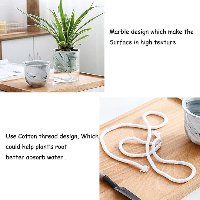 卸売半水耕栽培ポット屋内自己吸収散水プランターポット浴室の