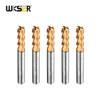 WKSER Hot Selling Factory Price Carbide Flat End Mill 4 Flutes Coating Carbide End mill CNC Milling Tool