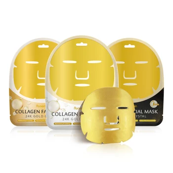 Private Label Korean Skincare Collagen Crystal Spa 24k Gold Whitening Hydrating Moisturizing Facial Face Mask Beauty Sheet OEM