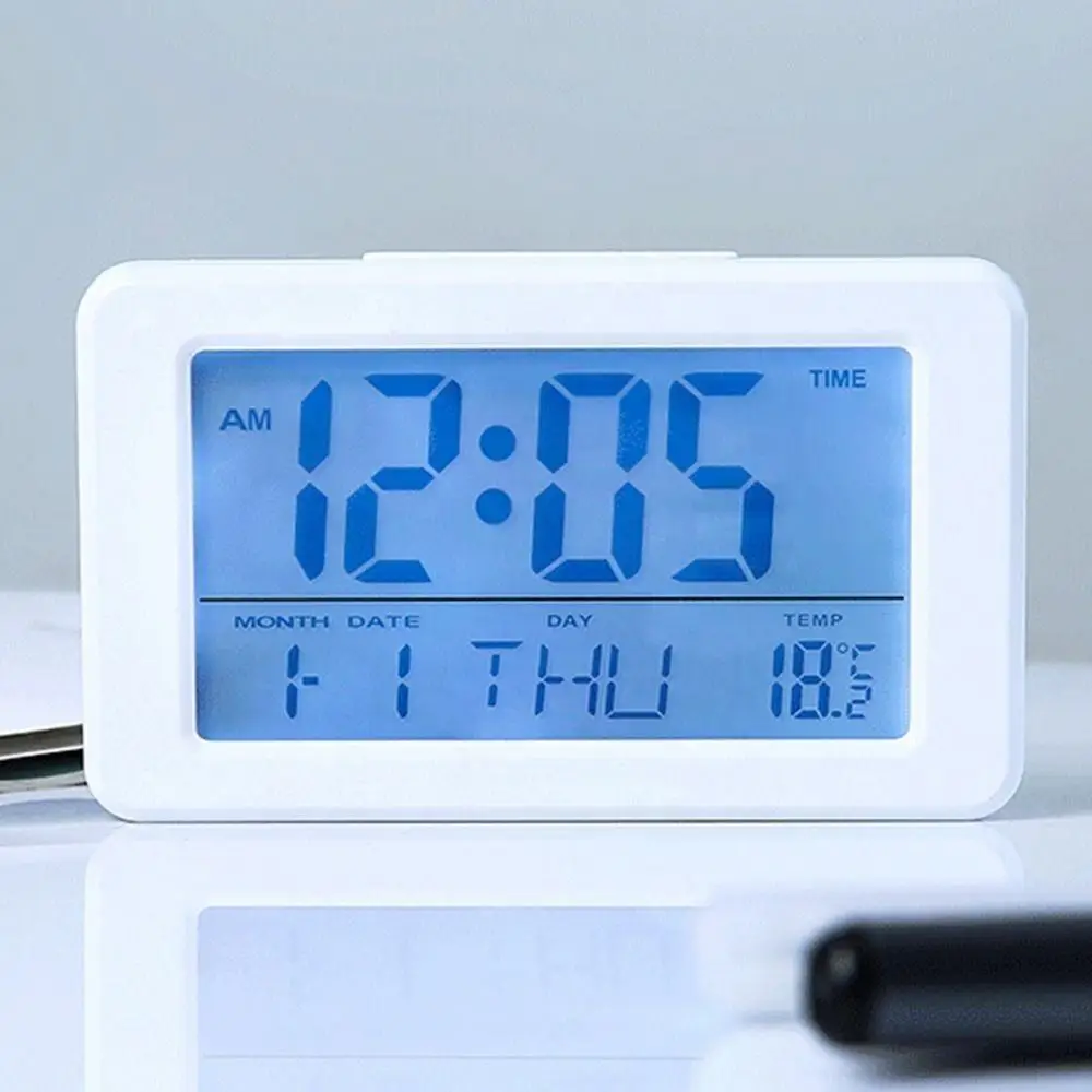 Atomic Clock Battery Operated Large Display Digital Alarm Clock with Seconds and Indoor Temperature 4 Time Zones Clock