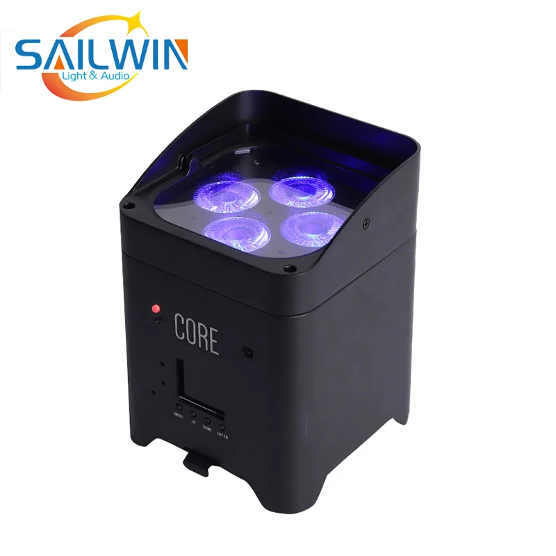Sailwin Stage Lighting APP Mobile 4X18W  RGBAW UV Battery Powered LED Par Light for Wedding Party
