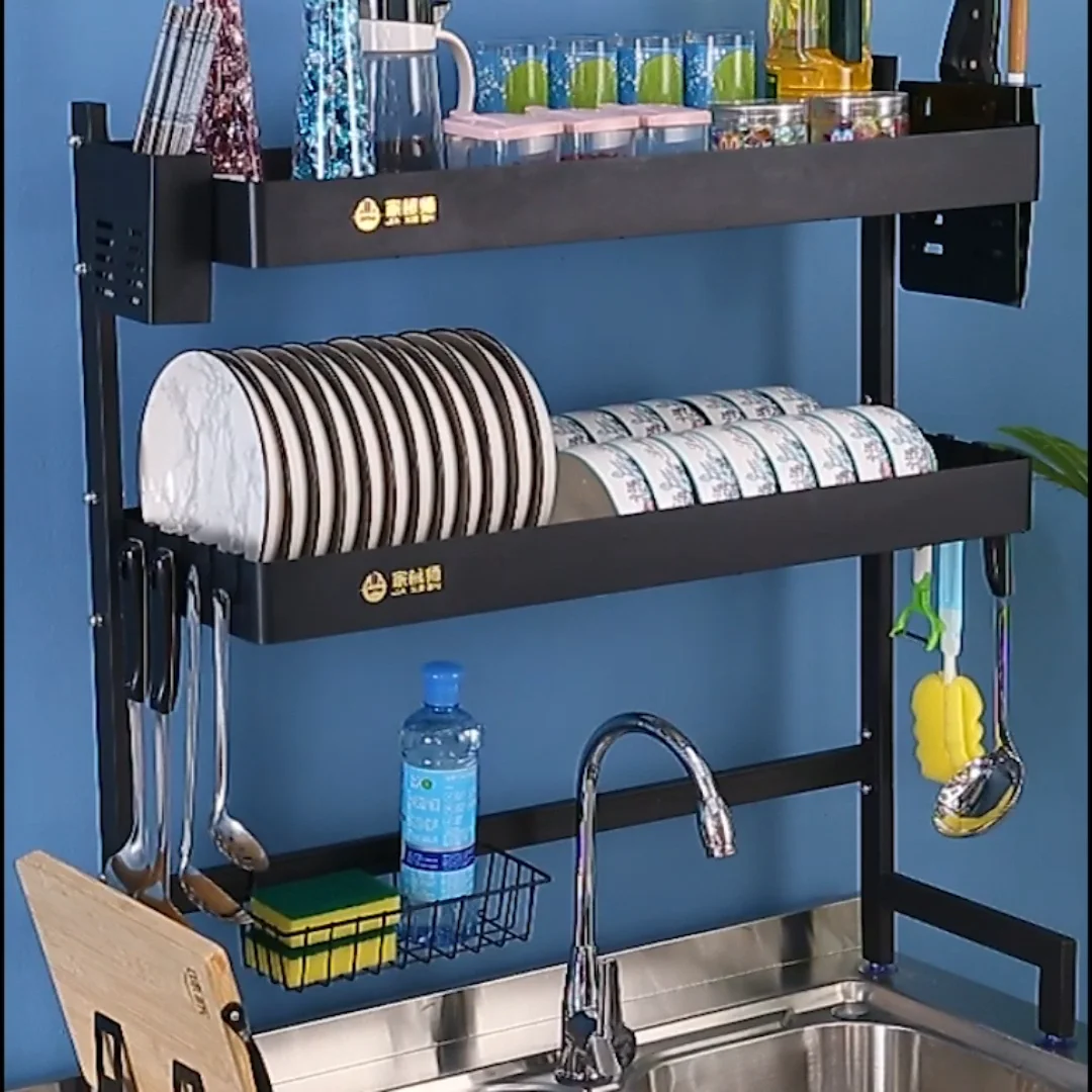 Tier Dish Drying Rack Efficient Kitchen Storage