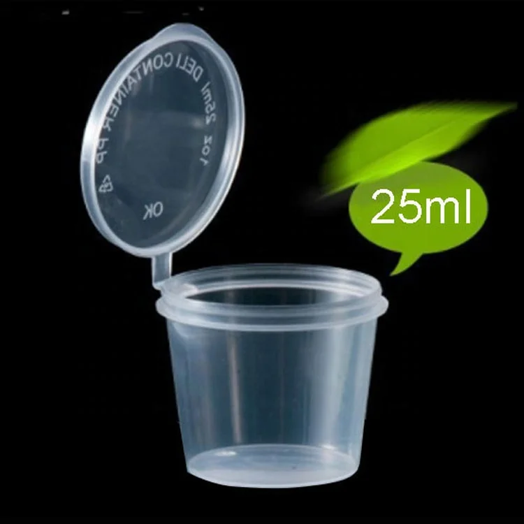 25ml Disposable Sauce Cups Dipping Takeaway Plastic Portion Cup