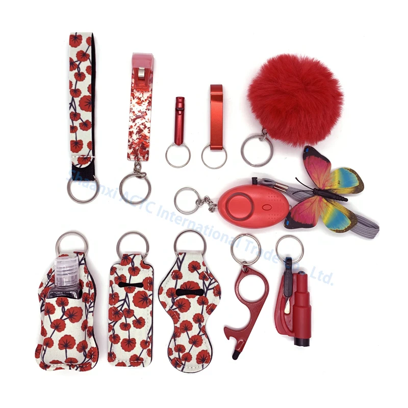 New Product Gift Self Defense Keychain Set Products Safety For Woman