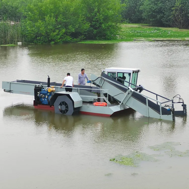 High Quality Small Scale Aquatic Weed Removal Machine Price of Lake Weed Harvester