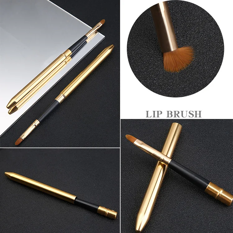 Portable Cosmetic Tool Lip Brush Retractable Lipstick Brush Custom Logo Makeup Brush