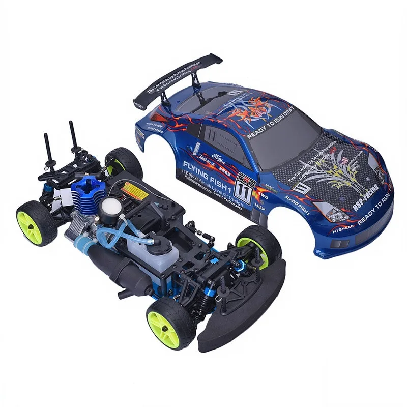 HSP 94122 1 10 Scale 18 Engine 4WD Radio Control High Speed Gasoline Nitro RC Drift Car Remote Control Petrol Cars