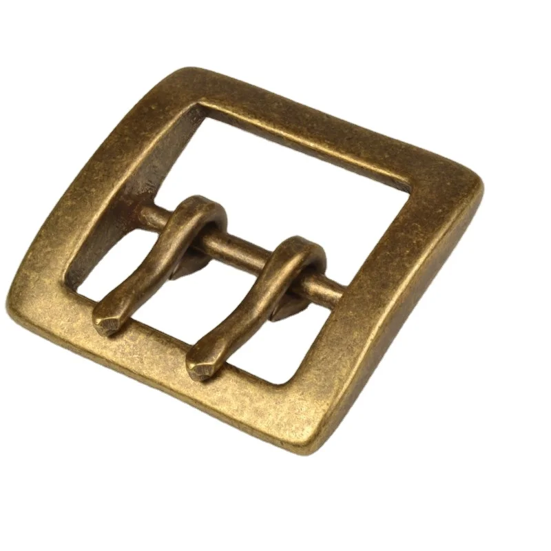 Wholesale Double Pin Belt Buckle 40mm Retro Old Brass Pin Buckle