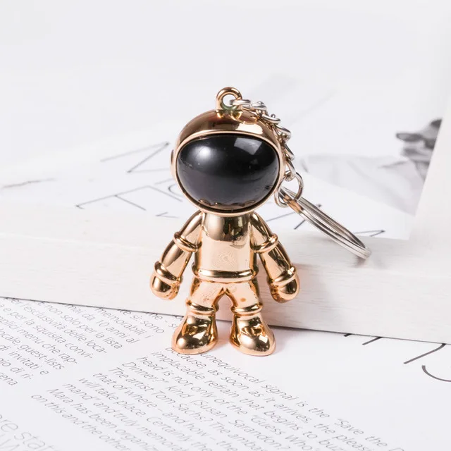 Wholesale 3D Three-dimensional Astronaut Robot Spaceman Keychain Colorful ABS Keyring Bag Car Keychain Pendant