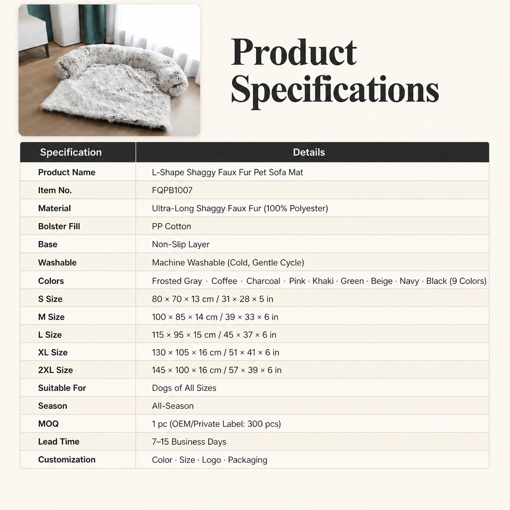 Shaggy Faux Fur Dog Sofa Bed — Product details 3