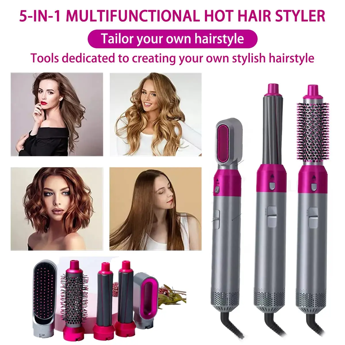 Hair Dryer Brush 5 In 1 Hair Blower Brush Hot Air Styler Comb One Step 