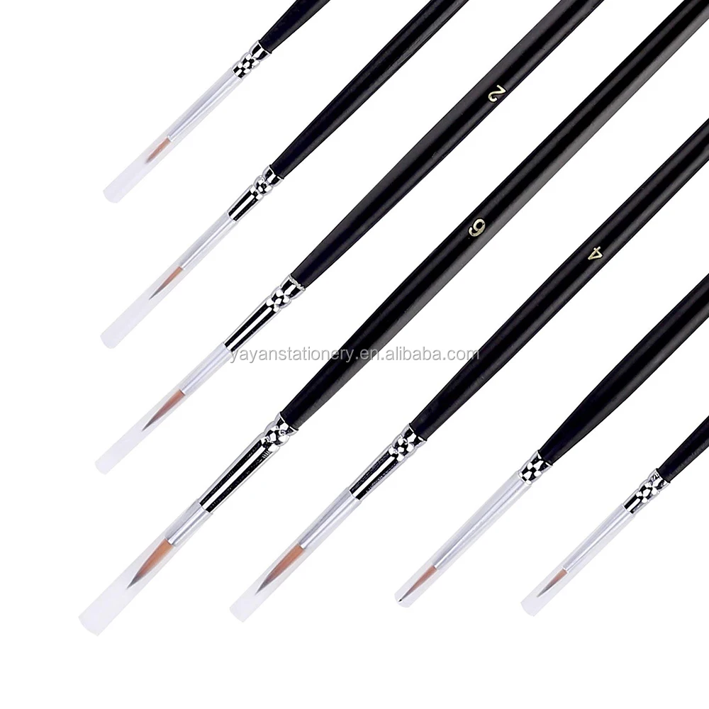 Новое поступление 7 шт./компл. заостренные круглые акриловые художественные кисти пользовательские для студии