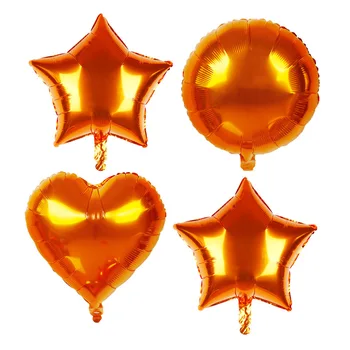 18 Inch Orange Foil Balloon Round Star Heart Shape Foil Balloon Halloween Birthday Party