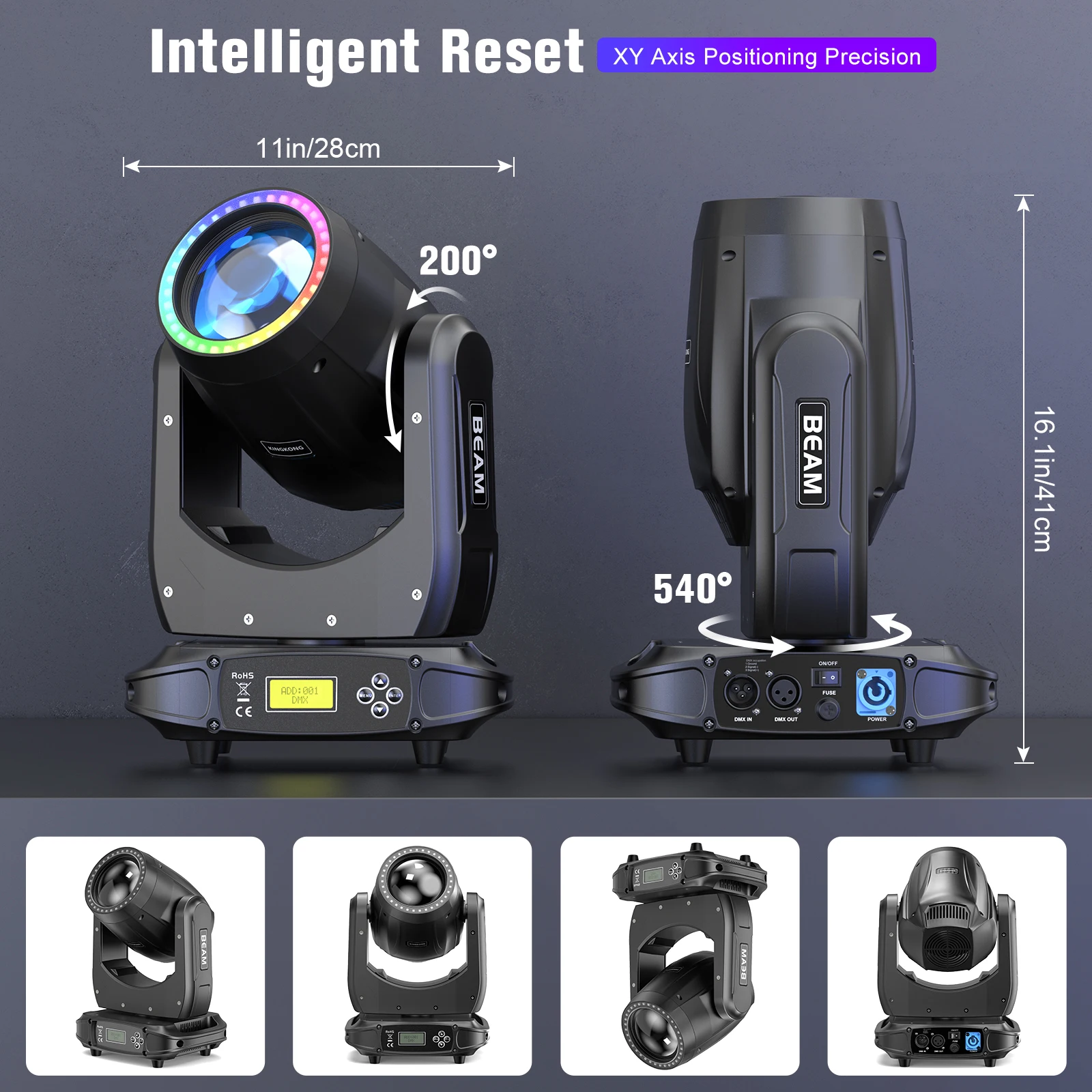 U'King Hot Sales 180W LED DMX512ムービングライトLEDステージ