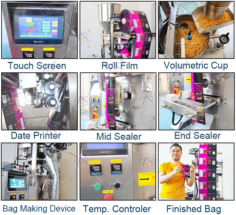 Factory Direct Sales Mini Sachet Volumetric Cups Sealing Roasted Cashew Peanut Beans Chips Tablet Sachet Lentil Packing Machine