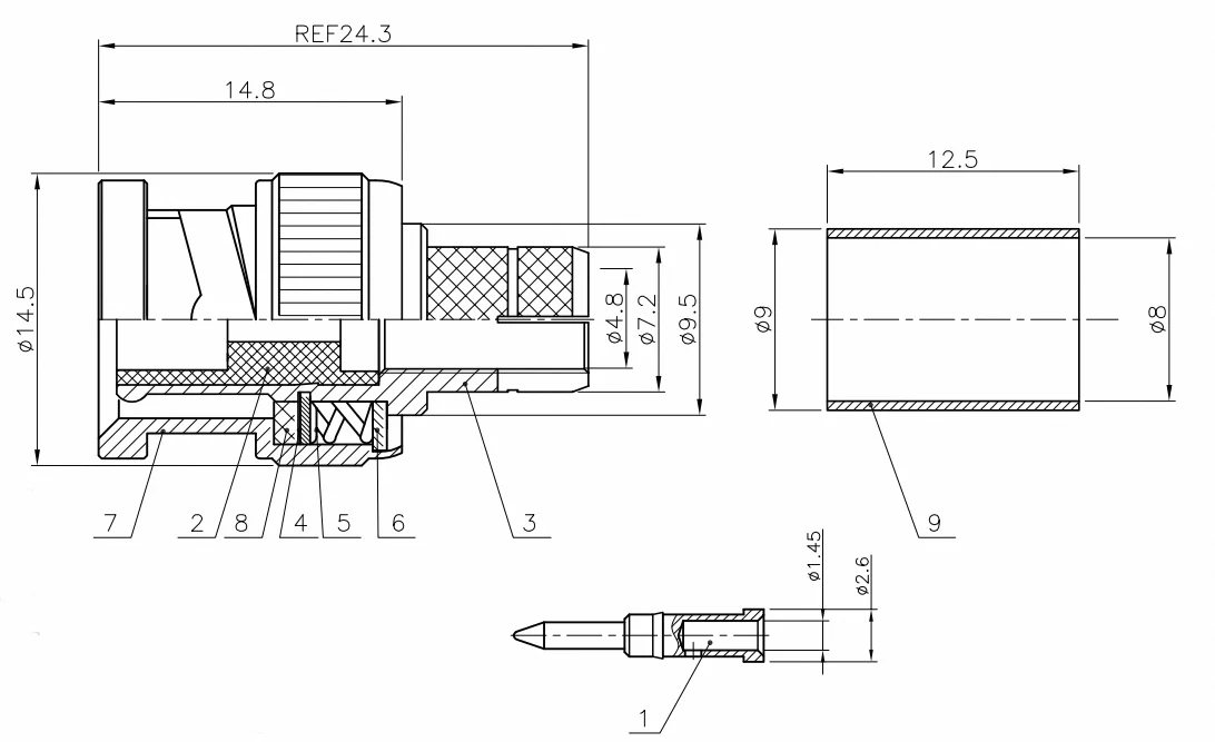 product bnc c j5 connector rf bnc crimp 50 5 cable bnc male connector-4