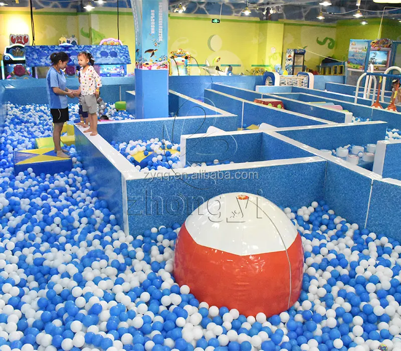 Children Soft Play Ball Pool Set Commercial Amusement Indoor Playground Pit  Ball Pool with Slide