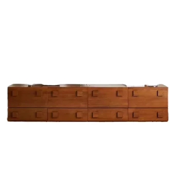 Modern Simple Retro Style Middle Ancient Full Solid Wood TV Cabinet for Living Room Bedroom Storage Combination Module