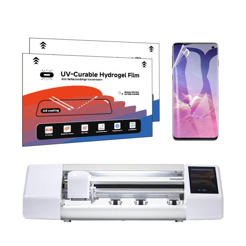 product new design high quality ar uv pet hydrogel screen protector 25d 3d hd hydrogel curing screen protector cutting films-1