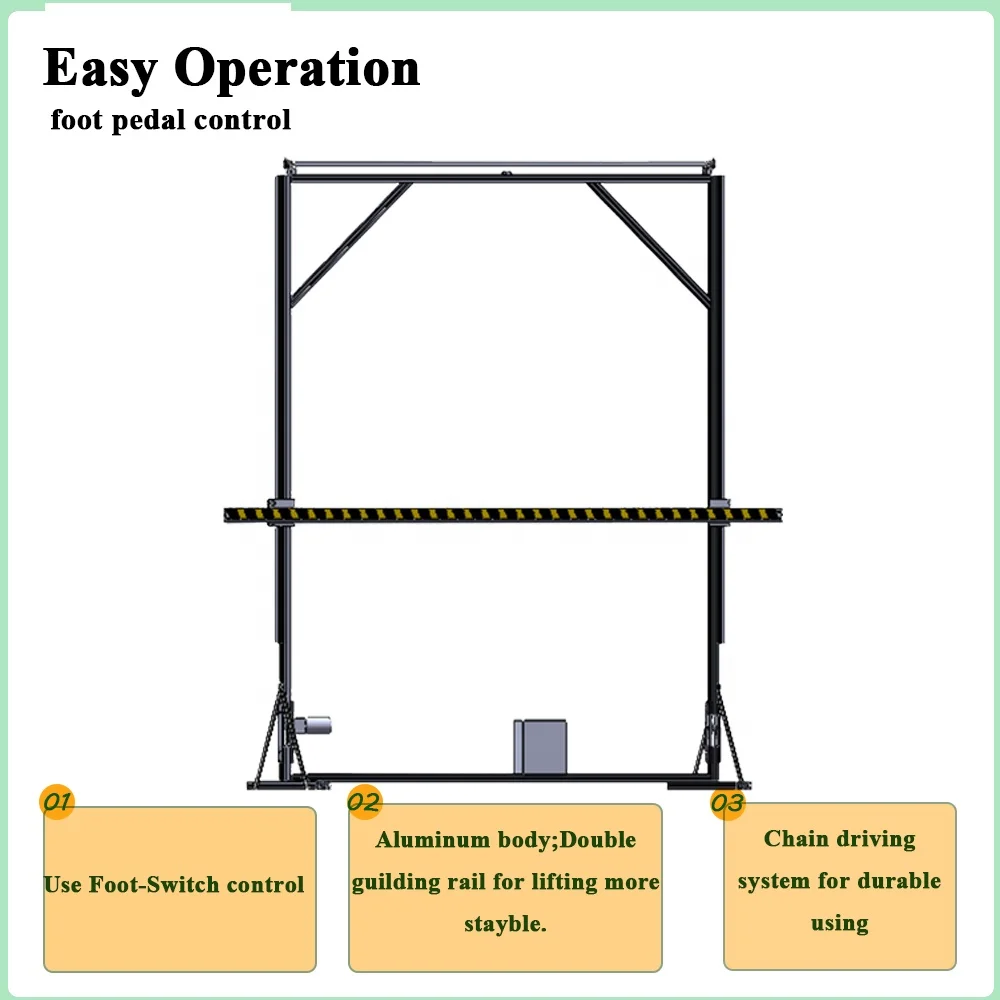 Dual Poles Machine Blind Inspection Hoist - 3000mm Height & Width