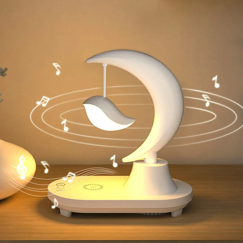 Bedside RGB Colorful Light LED Table Lamps Wireless Phone Charging and Smart Speaker Night Light Charger Bedroom for Kids