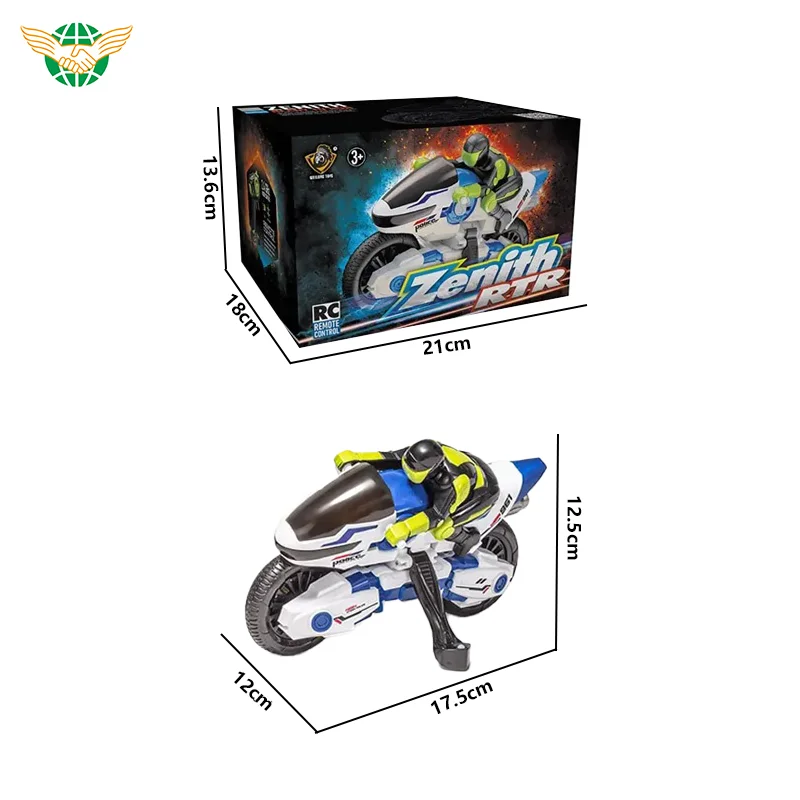 4CH 2.4G Mini RC Electric Plastic Stunt Motorcycle 360 Degree Radio Control Police Toy Kids Boys' Gifts Remote Controller