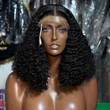 Wholesale Double Drawn curly Bob Wig,Raw Virgin Cuticle Aligned Human Hair wigs,13x4 glueless Lace Front Wigs For Black Women