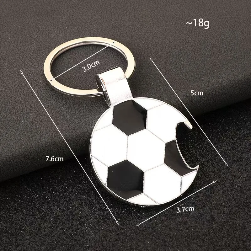 New Designer Zinc Alloy Metal Keychains Football Soccer-Themed Bottle Opener Keychain Silk Screen Printed Cute Fashion Trend preview 2