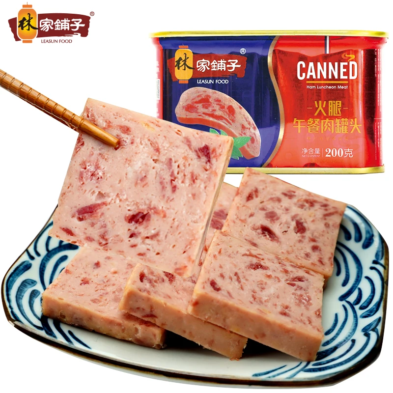 Canned ham and luncheon meat Tender and high quality pork Hot pot ham dishes