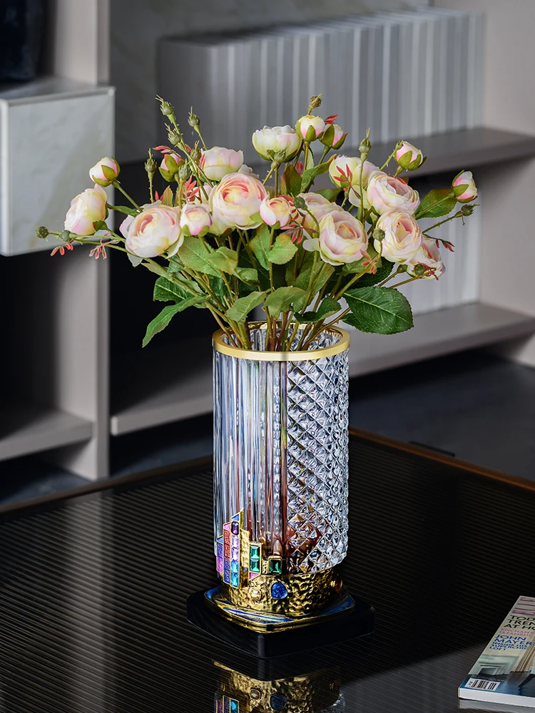 Sanloren Wholesale Home Decoration Modern Luxury Creative Decorative Enamel Happy Time Glass