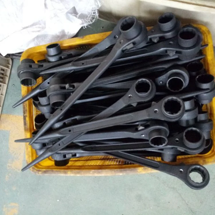 Scaffolding Tube Clamps Podger Spanner 22-24mm 2 Way Steel Erecting Ratchet Spanner Scaffold Tool Wrench