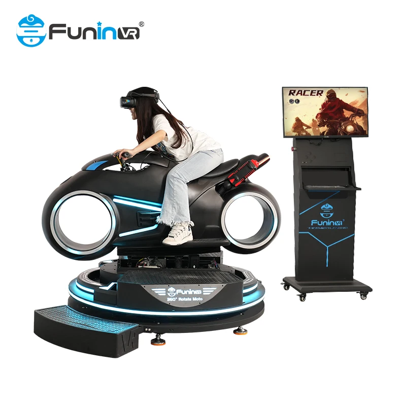 New Rotating Motorcycle Racing Vr Simulator Car Amusement 3D Driving Car Racing Simulator Arcade Game Machine Screens Vr Racing