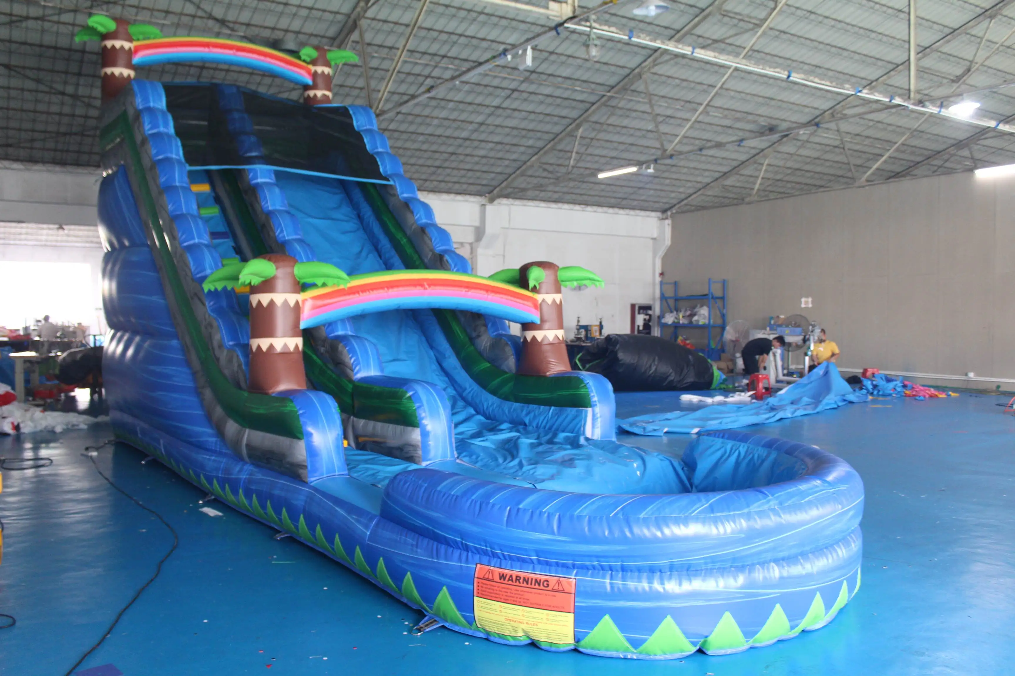 custom Outdoor PVC Inflatable Slides Water Slide Rock Climbing Wall Small pool Outdoor games slide for kids