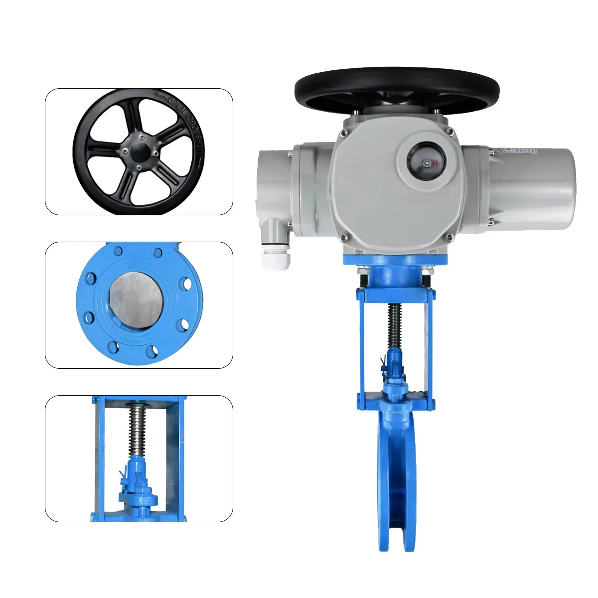 PZ973X-16C Electric Actuator Knife Type Stainless Steel Gate Valve