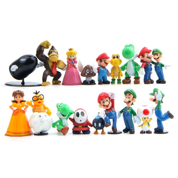 EASTVAPS 18pcs Super Mario Figurine PVC Bros Luigi Figurines Yoshi Mario 