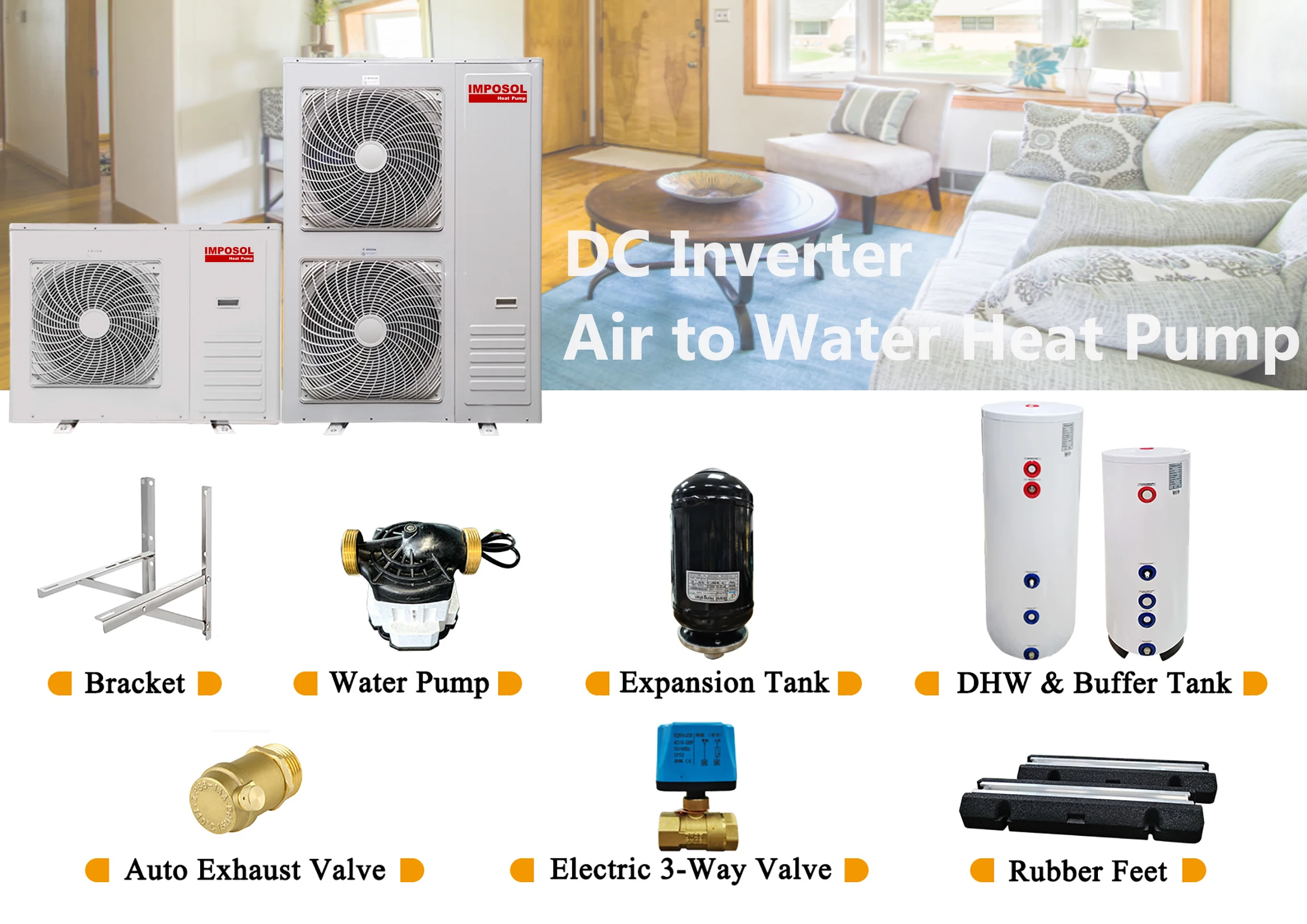 Inverter Mini Heat Pump, IMPOSOL, ERP, R410A, DHW - detail 2