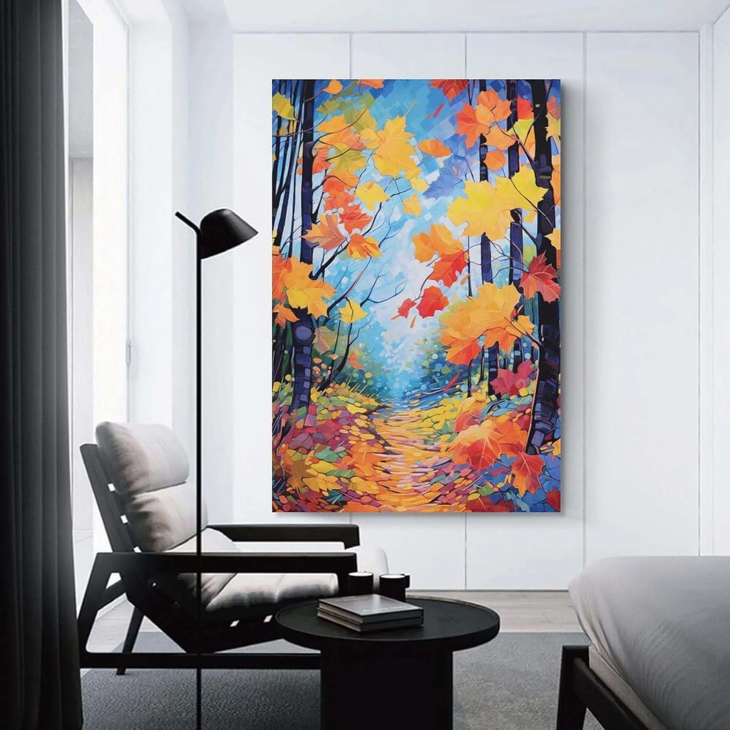 Colorful Autumn Oil Painting Abstract Forest Custom Nature Canvas Art Poster Wall Art Picture Print Modern Family Bedroom Decor
