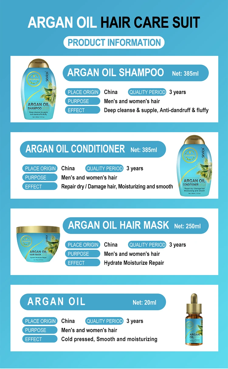 Private Label Organic Keratin Argan Oil Shampoo And Conditioner Sulfate