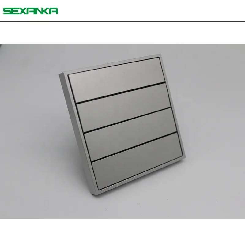 SEXANKA KNX EIB Smart Home Atomation System 4 Gang Metal Push Button Smart Wall Light Switch