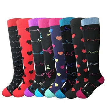 Custom 20-30 mmhg medical knee high compression socks manufacturer private label nurse compression socks for unisex