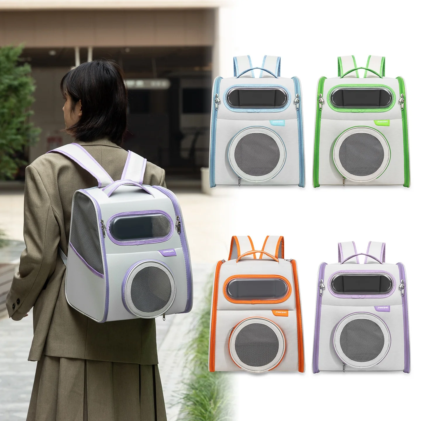 Moorpet/Mo Pet Factory Direct Oxford Double-Shoulder Pet Carrier Portable Outdoor Large-Capacity Cat Bag Breathable Handheld