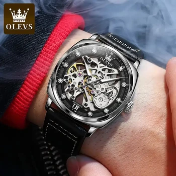 Forsining 378B orologi da uomo di fascia alta orologio da polso meccanico automatico in acciaio impermeabile orologio di lusso luminoso